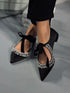 SOFIA Siyah Saten Loafer